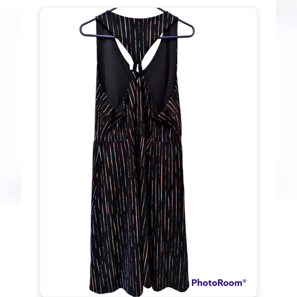 Torrid Black & Neon Keyhole Pinstripe Racerback Skater Dress Size 2X NWT - Picture 4 of 8
